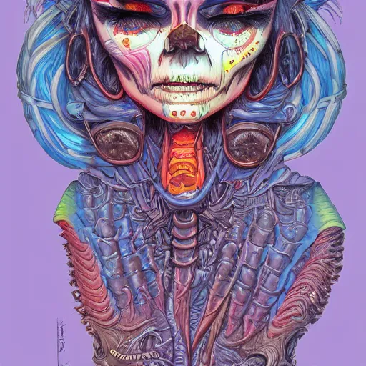 Image similar to original jean giraud digital art painting, pastel goth aesthetic, kawaii, creepy, highly detailed, perfect proportions, highly intricate, pastel colors