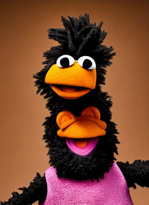 Image similar to studio portrait still of muppet black panther as a muppet muppet as a muppet, 8 k, studio lighting, key light,