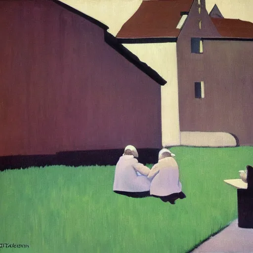 Image similar to a painting in the style of felix vallotton.