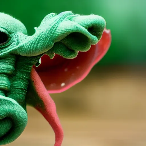 Image similar to baby cthulhu, macro photograph with shallow dof, adorable, freaky