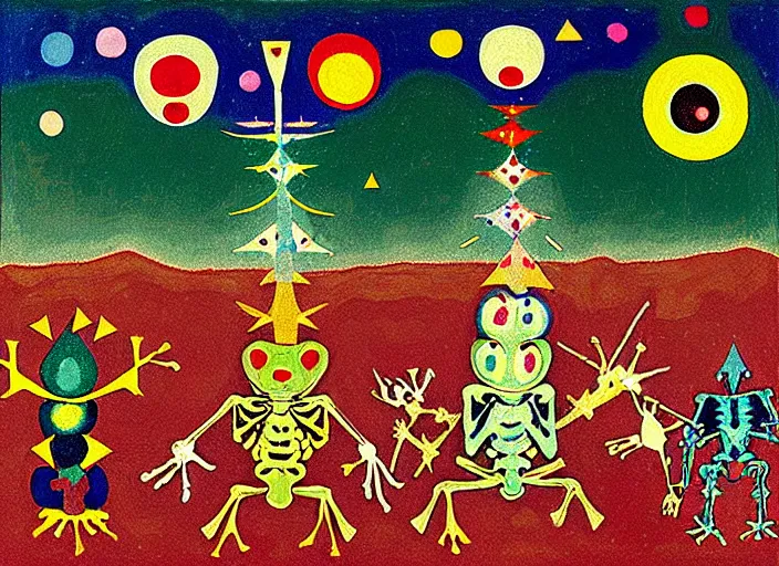 Image similar to pixel decollage painting tarot lovers card composition tower of babel road red armor wonky alien frog and maggot vampire clown knight on a skeleton pale horse in a dark green cloudy night sky with golden foil jewish stars and diamonds, mountain lake and blossoming field in background, painted by Mark Rothko, Helen Frankenthaler, Danny Fox and Hilma af Klint, pixelated, neo expressionism, semi naive, pastel colors, cinematic, color field painting, cave painting, voxel, pop art look, outsider art, minimalistic. Bill Traylor painting, part by Philip Guston, Amano and Francis Bacon. art by Adrian Ghenie and Storm Thorgerson, very coherent symmetrical artwork, cinematic, hyper realism, high detail, octane render, unreal engine, Smooth gradients, depth of field, full body character drawing, extremely detailed, 8k, extreme detail, intricate detail, masterpiece