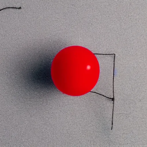 Prompt: aerogel spheres on a red cube