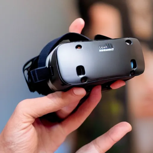 Image similar to a mini virtual reality heaset in the palm of a hand