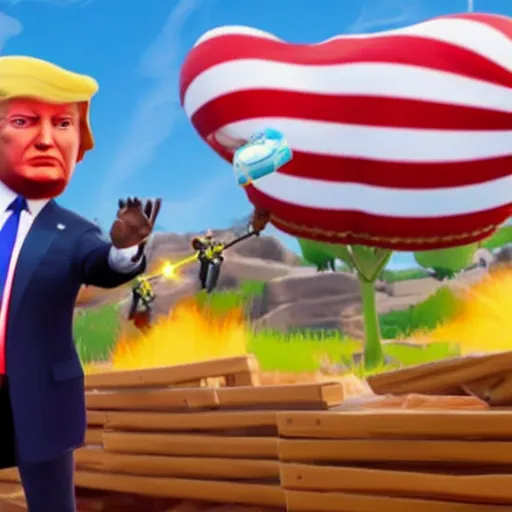 Image similar to donald trump in fortnite