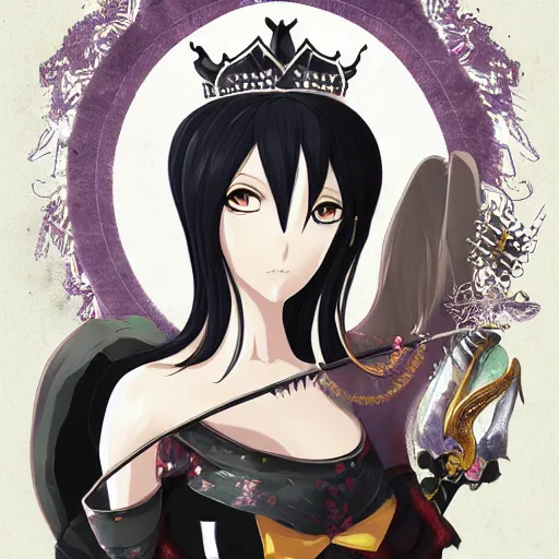 Image similar to portrait of queen of spades, anime fantasy illustration by tomoyuki yamasaki, kyoto studio, madhouse, ufotable, comixwave films, trending on artstation