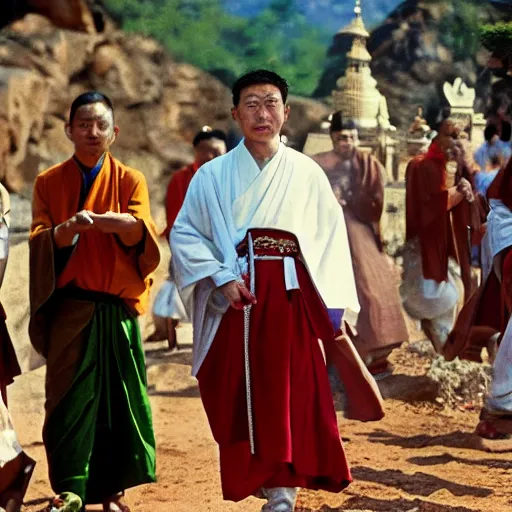 Image similar to Priest Tripitaka on a pilgrimage to India to fetch holy scriptures and save the world, Movie Still