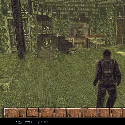 Prompt: screenshot of gameplay S.T.A.L.K.E.R videogame java phone port, pixelated