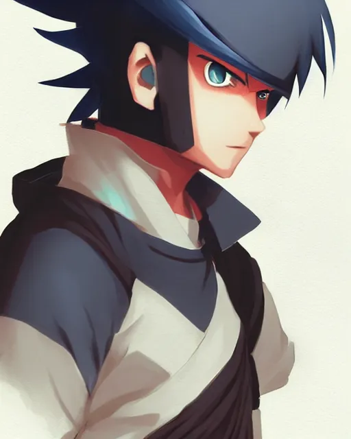 Prompt: anime boy as a hidden leaf village ninja, medium shot close up, details, sharp focus, illustration, by jordan grimmer and greg rutkowski, trending artstation, pixiv, digital art