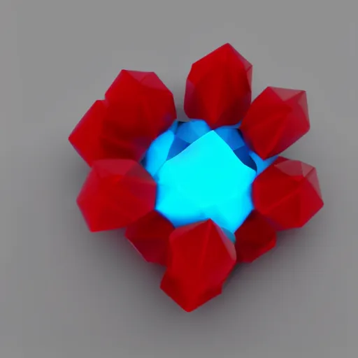 Prompt: simple, cute, cyan crystal wearing a red cloth strip on top, 4K HD, 3D render