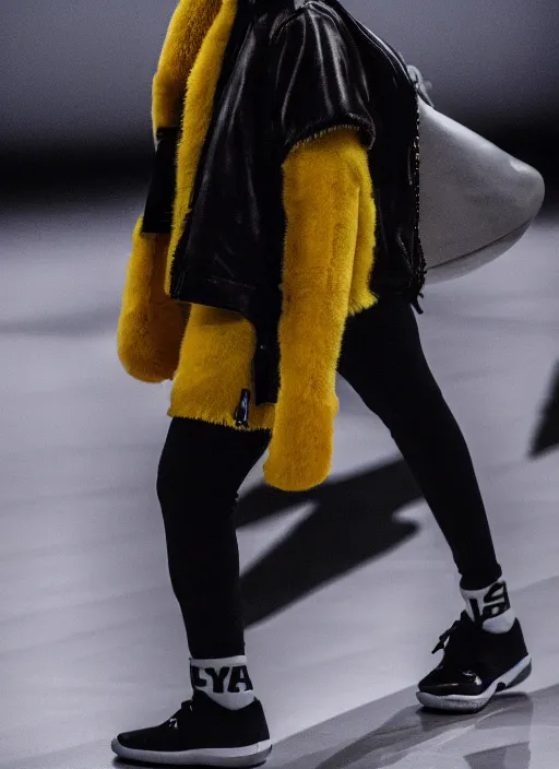 Image similar to hyperrealistic and heavy detailed air jordan runway show of lisa simpson, leica sl 2 5 0 mm, vivid color, high quality, high textured, real life