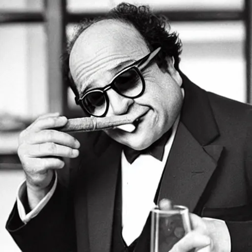 Image similar to Danny Devito smoking a cigar