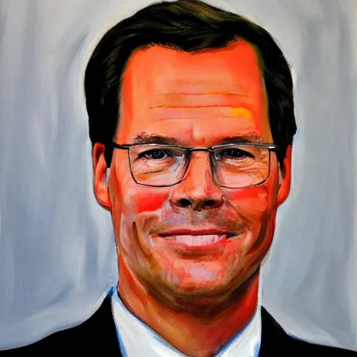 Prompt: painting portrait of mark rutte high detail, high resolution