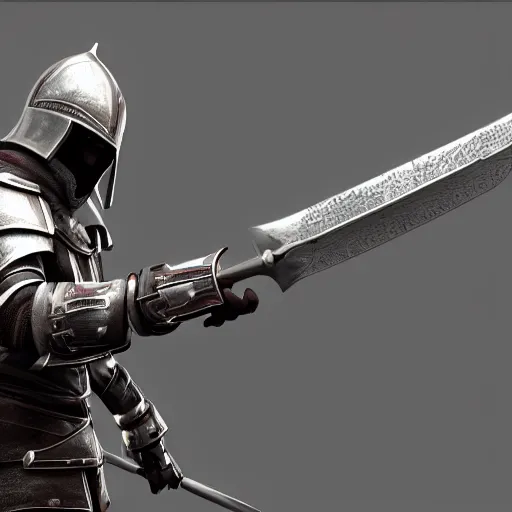Prompt: templar knight with a futuristic sword, ultra photorealistic, 8k, cinematic, dramatic
