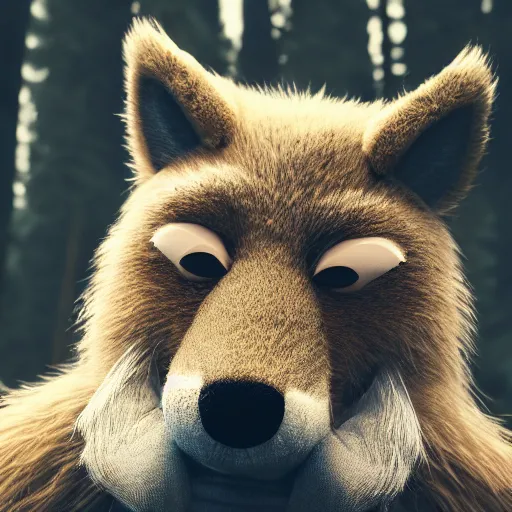 Image similar to furry neckbeard from reddit foxy, 4 k, cinematic photography