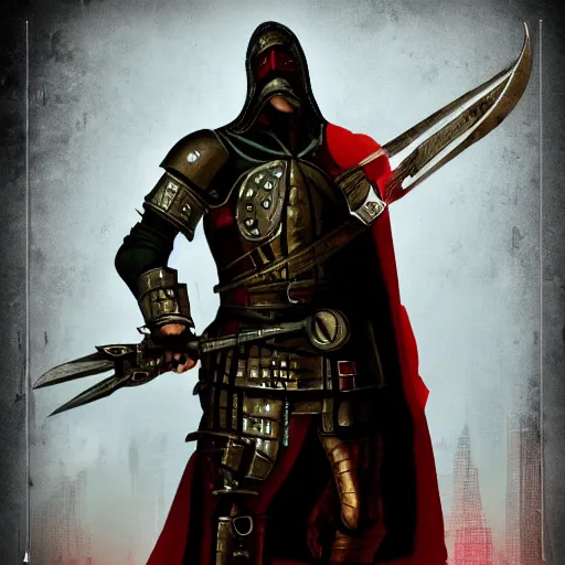 Image similar to medieval cyberpunk warrior