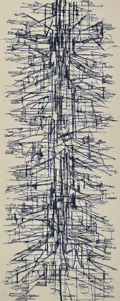 Image similar to blueprint of a social structure, by bernard buffet and stephen gammell and emil nolde, 8 k, trending on artstation