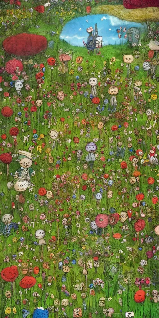 Image similar to a spring meadow scene by alexander jansson and where's waldo