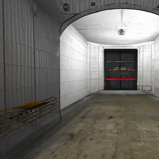 Image similar to a still from the videogame's SCP: Secret Laboratory (Steam game) in Heavy Containment Zone