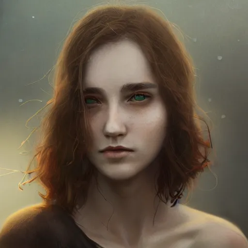 Image similar to lufi in real life, face centered portrait, Confident, fog, rain, volumetric lighting, beautiful, golden hour, sharp focus, ultra detailed, cgsociety by Leesha Hannigan, Ross Tran, Thierry Doizon, Kai Carpenter,Ignacio Fernández Ríos