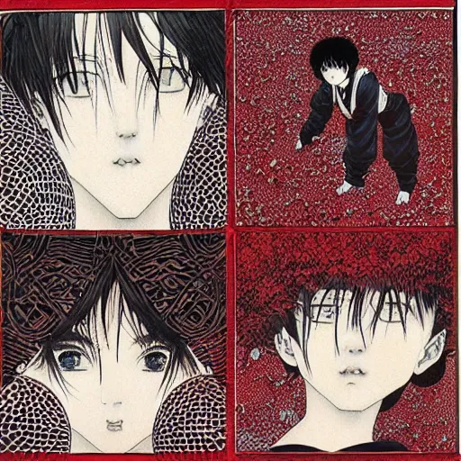 Prompt: chrome spheres on a red cube by takato yamamoto