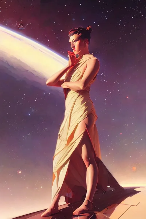 Image similar to space, buddhism, futurism, painting by greg rutkowski, j. c. leyendecker, artgerm