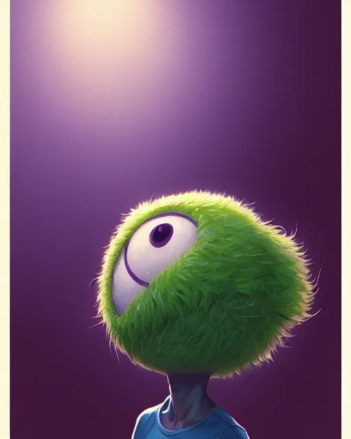 Image similar to highly detailed vfx portrait of a character of a tennis ball monster stephen bliss, chalk, unrealengine, greg rutkowski, loish, rhads, beeple, makoto shinkai and lois van baarle, ilya kuvshinov, rossdraws, tom bagshaw,