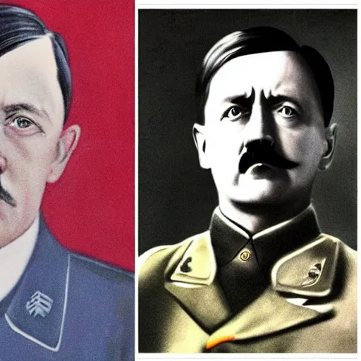 Prompt: jan paweł drugi side by side with adolf hitler, realistic picture