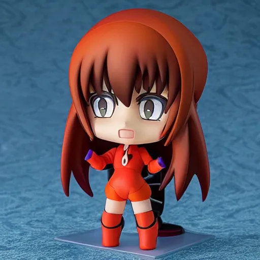 Image similar to high quality portrait flat matte painting of cute EVANGELION in the style of nendoroid and toon , flat anime style, thick painting, medium close-up