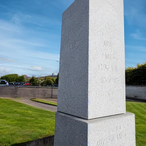 Image similar to stone memorial, Finglas Dublin, photograph, 8k