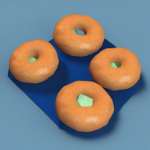 Image similar to 3D model of bagel in the style of Ian