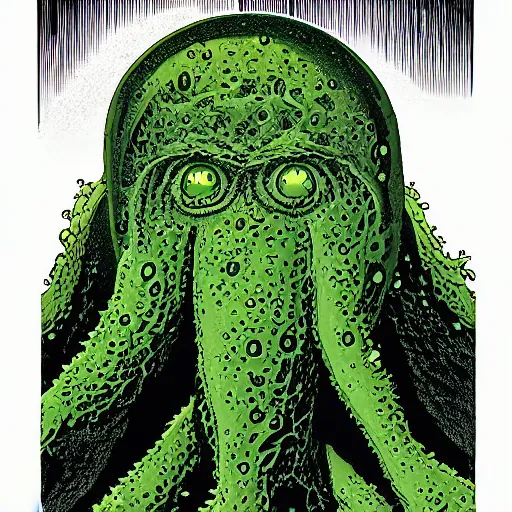 Image similar to vector art of a shoggoth by brian bolland