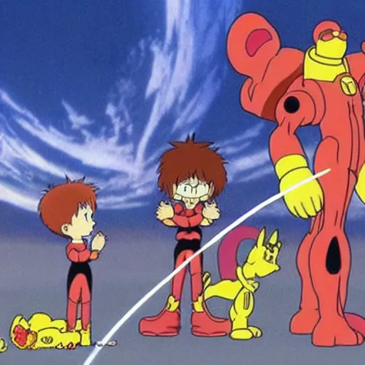 Image similar to garfield third impact, neon genesis evangelion, anime