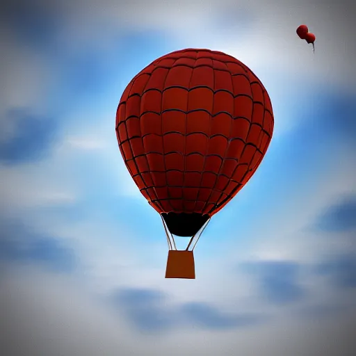 Image similar to 3 d render of a spiderman hot air balloon