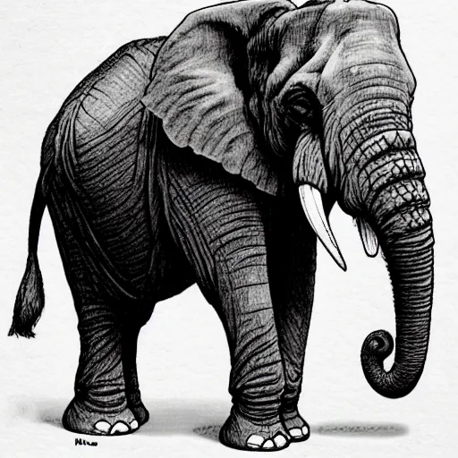 Image similar to [ elephant ] ( by kim jung gi ) ( by kentaro miura )