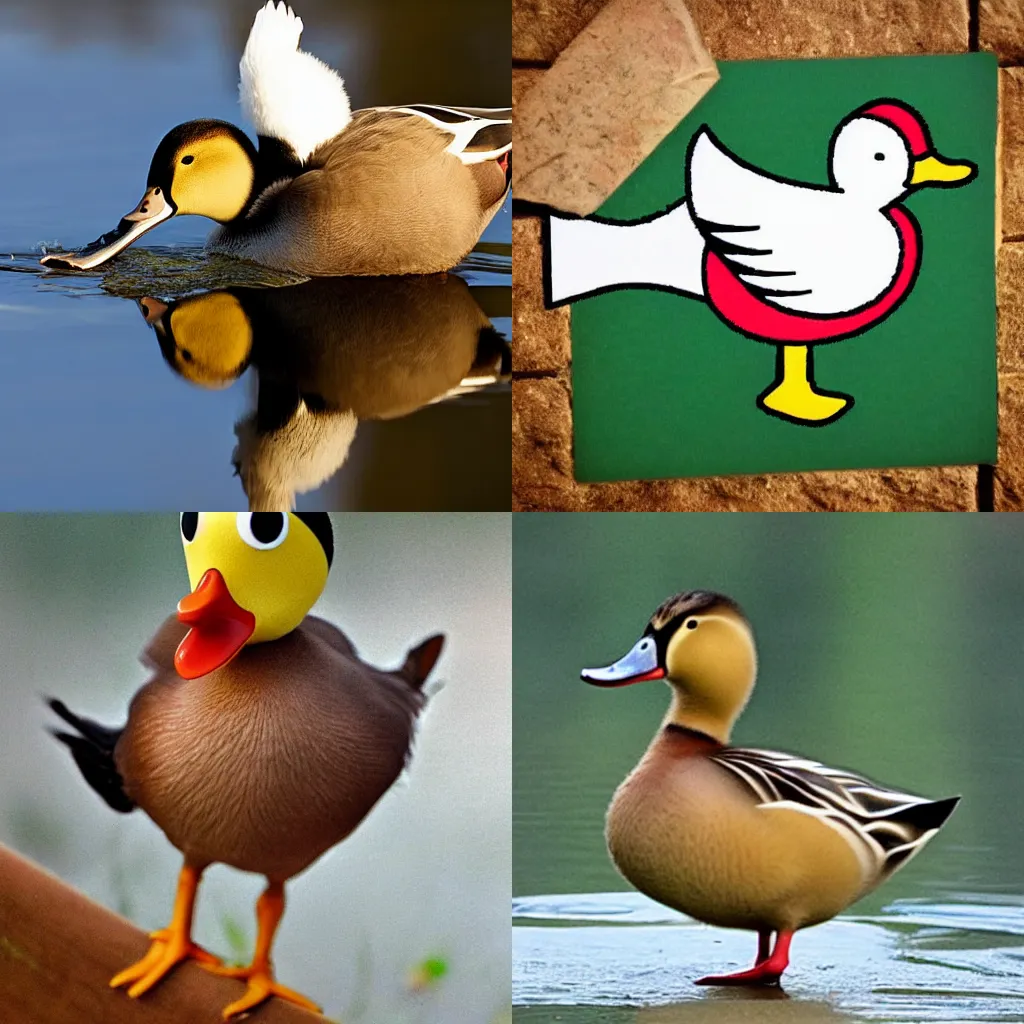 Prompt: duck flipping the bird