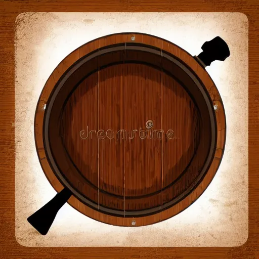 Prompt: pitch pipe whiskey barrel, vector illustration