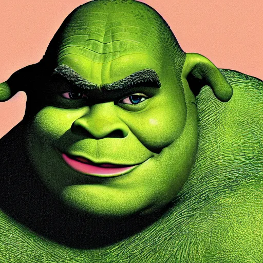 Image similar to Extremely detailed portrait of Shrek, by Miguel Vasquez