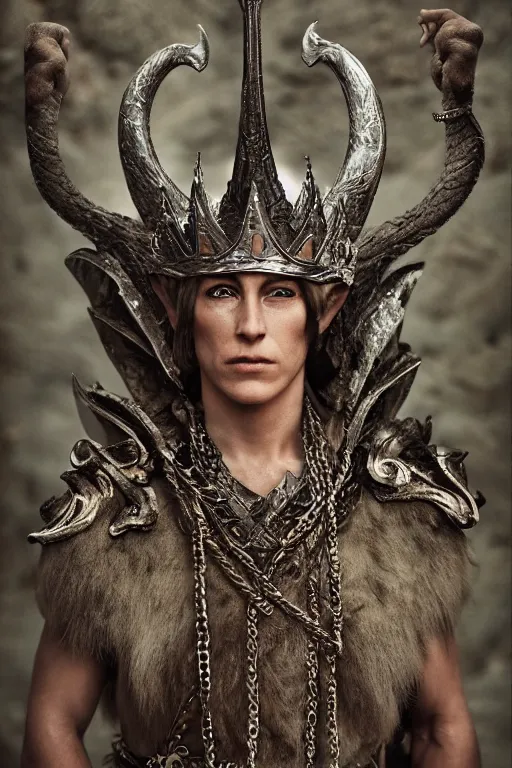 Image similar to 8K Photography from a Male muscled short haired Elven King by Jimmy Nelson