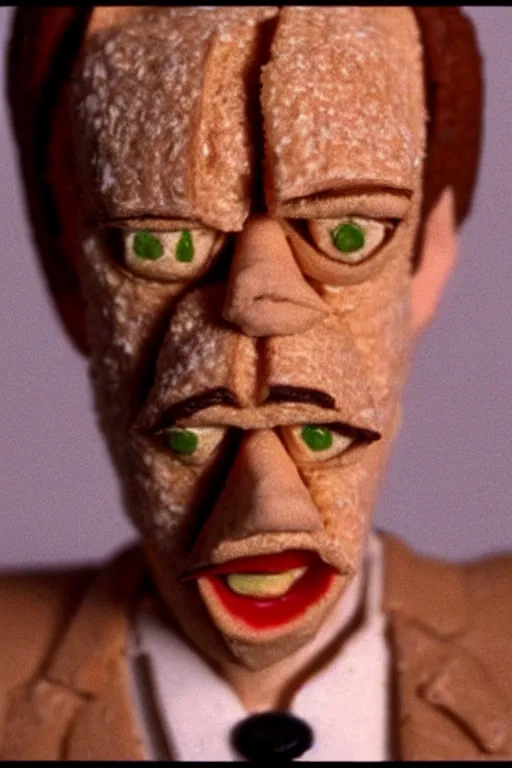 Prompt: film still of steve buscemi made out of bread in pulp fiction, 4 k