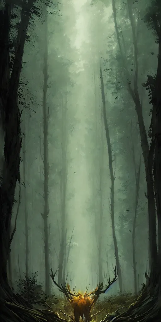 Image similar to Spirit soul of forest, by Greg Rutkowski