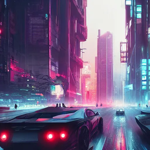 Image similar to cyberpunk city with rain and flying cars, by greg rutkowski and makato shinkai,trending on artstation, sharp focus, very detail,Cinematic Lighting , 8k,wallpaper,