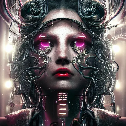 Image similar to Cyberpunk medusa, dark atmosphere, cinematic shot, intricate, ornate, photorealistic, ultra detailed, realistic, 35mm, photography, neon, octane, high definition, depth of field, bokeh, 8k, artstation