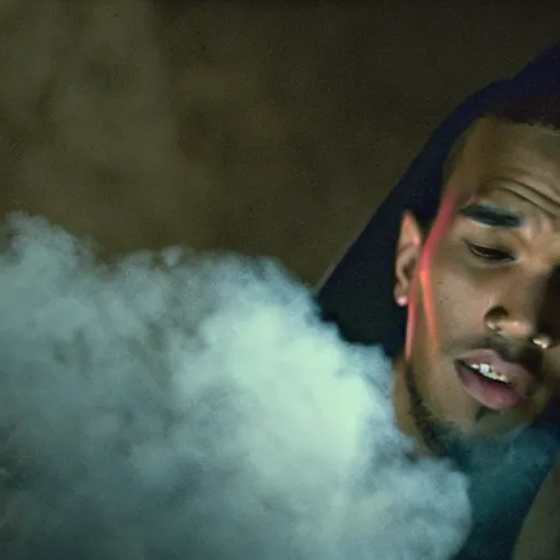 Prompt: cinematic film still of Chris Brown starring as a Japanese Sensei with fire, Japanese CGI, VFX, 2003, 40mm lens, shallow depth of field, film photography