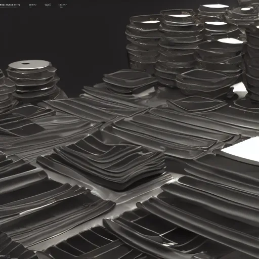 Image similar to army of metallic plates, raytracing, unreal engine tech demo, 5 5 mm