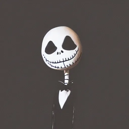 Prompt: real life jack skellington, grainy photos