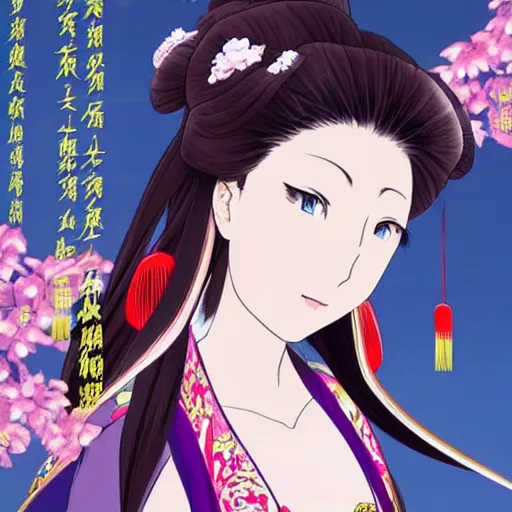 Image similar to beautiful chinese princess, anime style