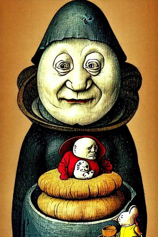 Prompt: hieronymus bosch humpty dumpty