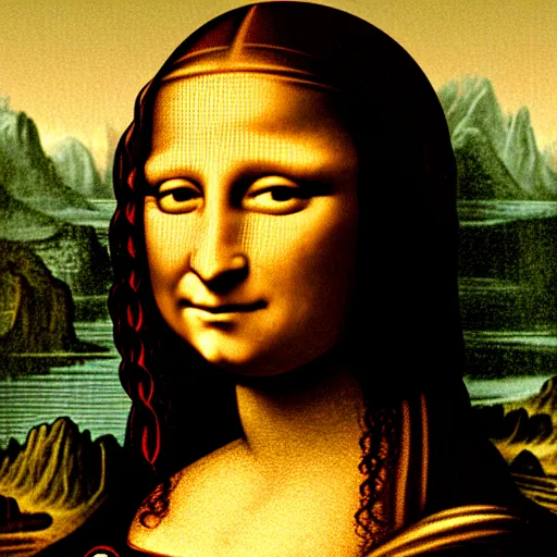 Prompt: A portrait of mona lisa in real life holding a giant spliff, amazing detail, digital art