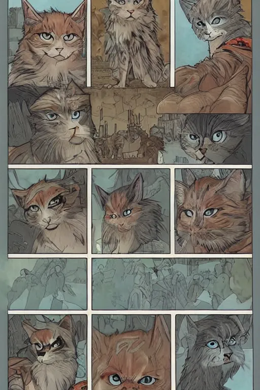 Image similar to a graphic novel comic about warrior cats