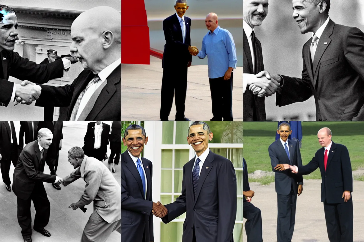 Prompt: obama handshaking Lenin